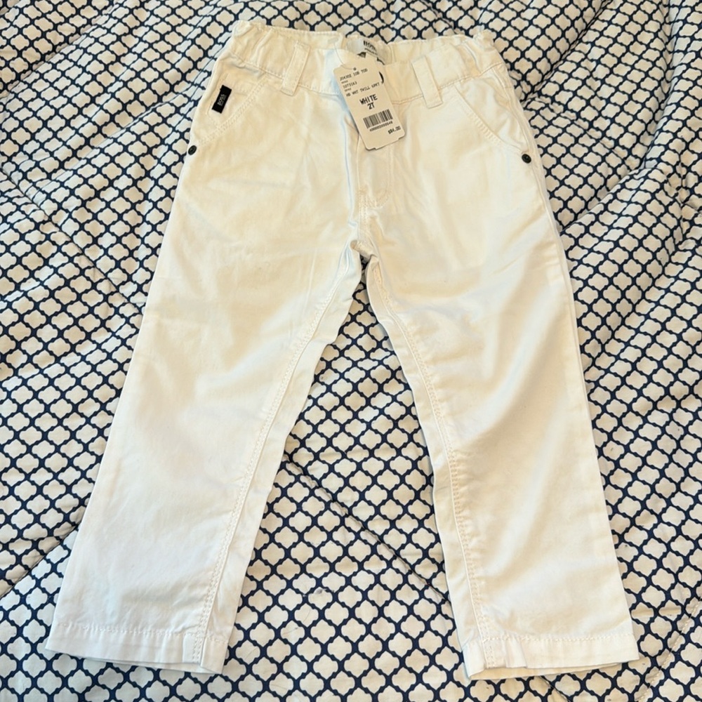 NWT Hugo Boss boys white twill chinos - size 2T